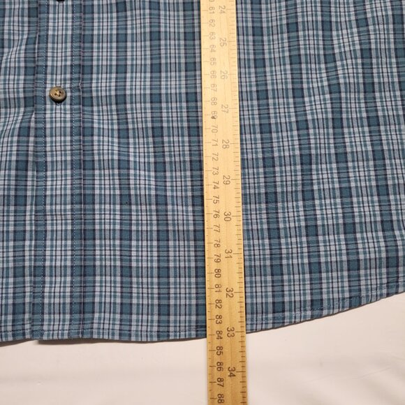 HB Harbor Bay Mens Shirt 1XLT Button Up Short Sleeve Pocket Plaid - Picture 13 of 13